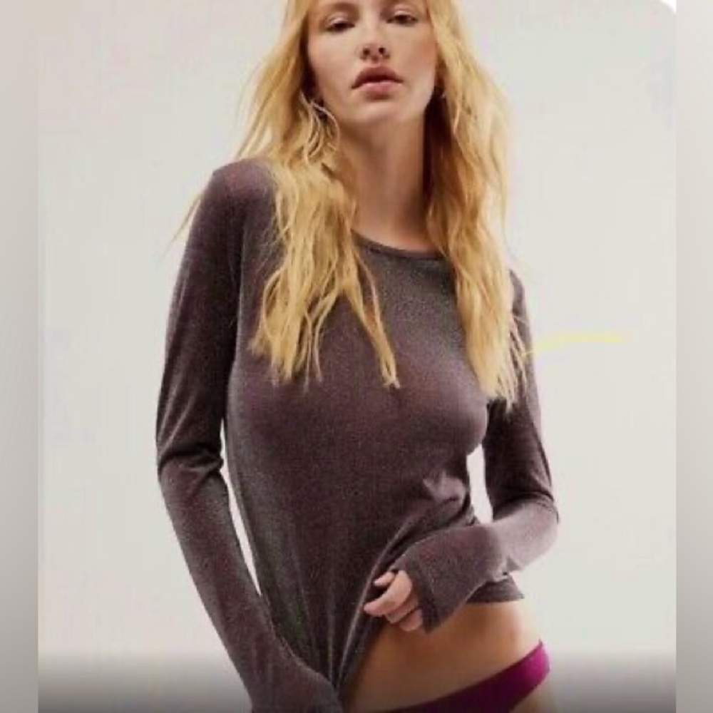 NWOT Free People Intimately sheer sparkling layer top! Size s